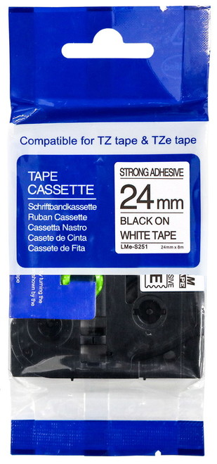 Brother TZe-251 Black on White (24mm) Tapes